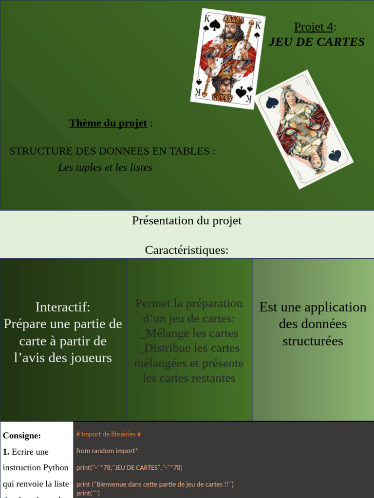 Jeu de cartes en Python : structure et fonctions | PDF | Éphémère ...