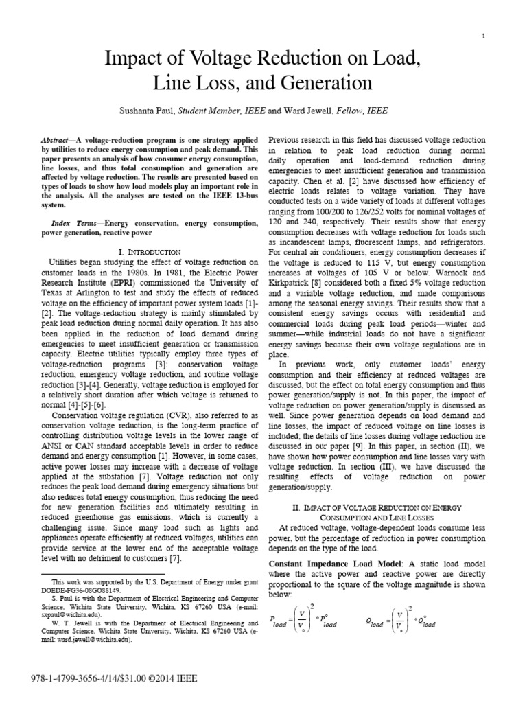 Voltage Reduction Effects on Energy Use | PDF | Power Supply | Energy ...