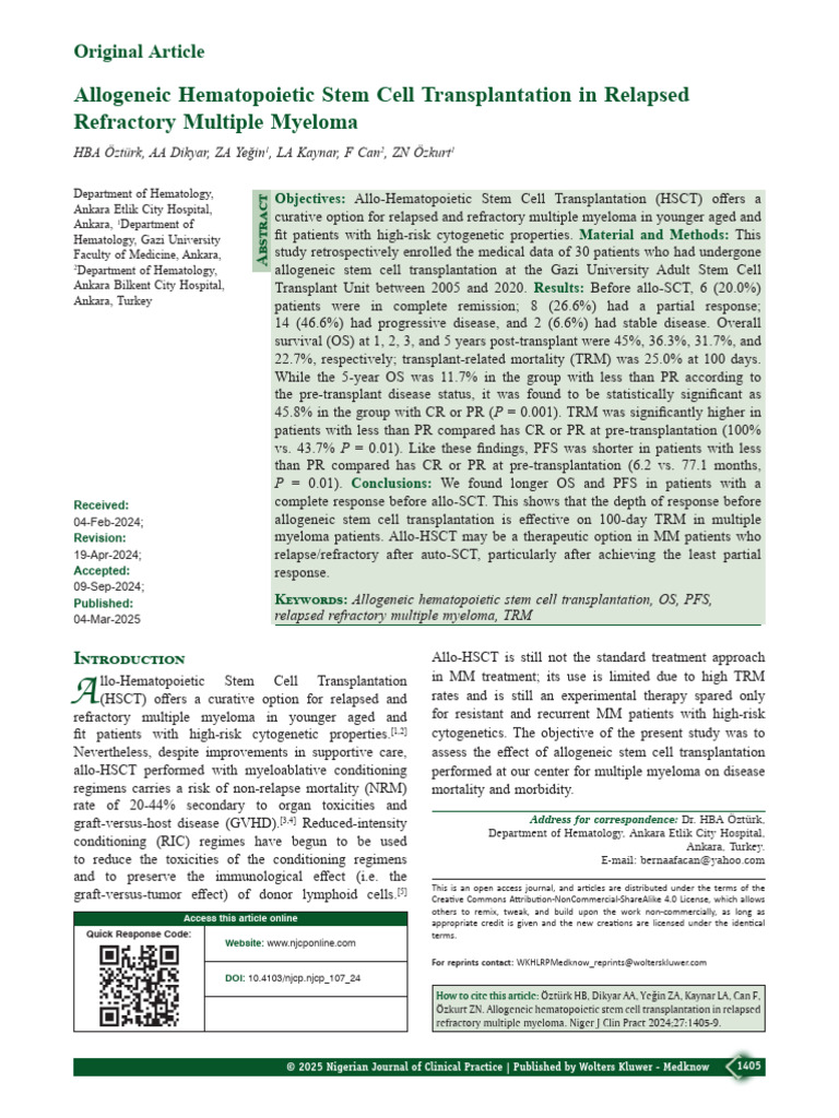 Allogeneic Hematopoietic Stem Cell Transplantation.9 | PDF ...