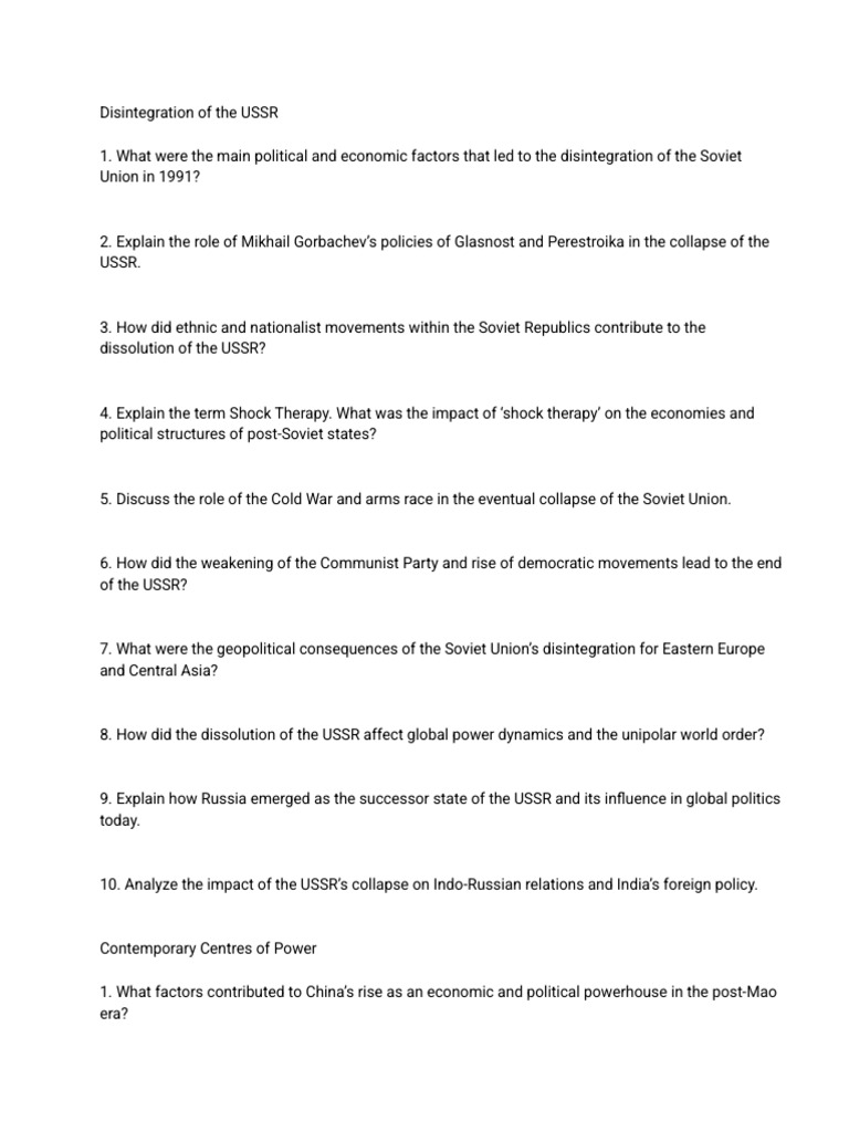 Political Science Assignment | PDF | Soviet Union | World Politics