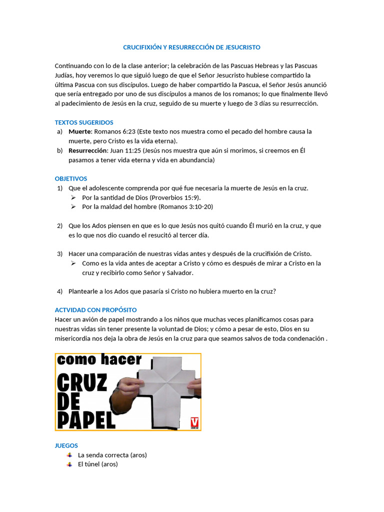 Actividades sobre la crucifixión y resurrección | PDF
