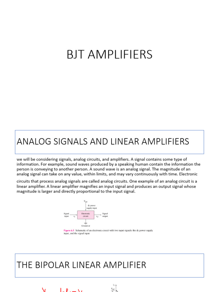 BJT Amplifiers | PDF | Amplifier | Electrical Engineering