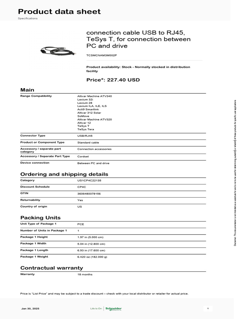 Schneider Electric - TeSys-T-Motor-Management-System - TCSMCNAM3M002P ...