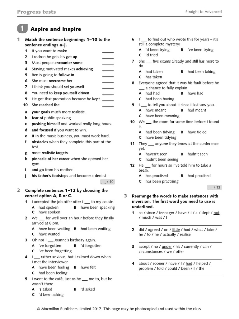 English Level 2 Test Practice | PDF