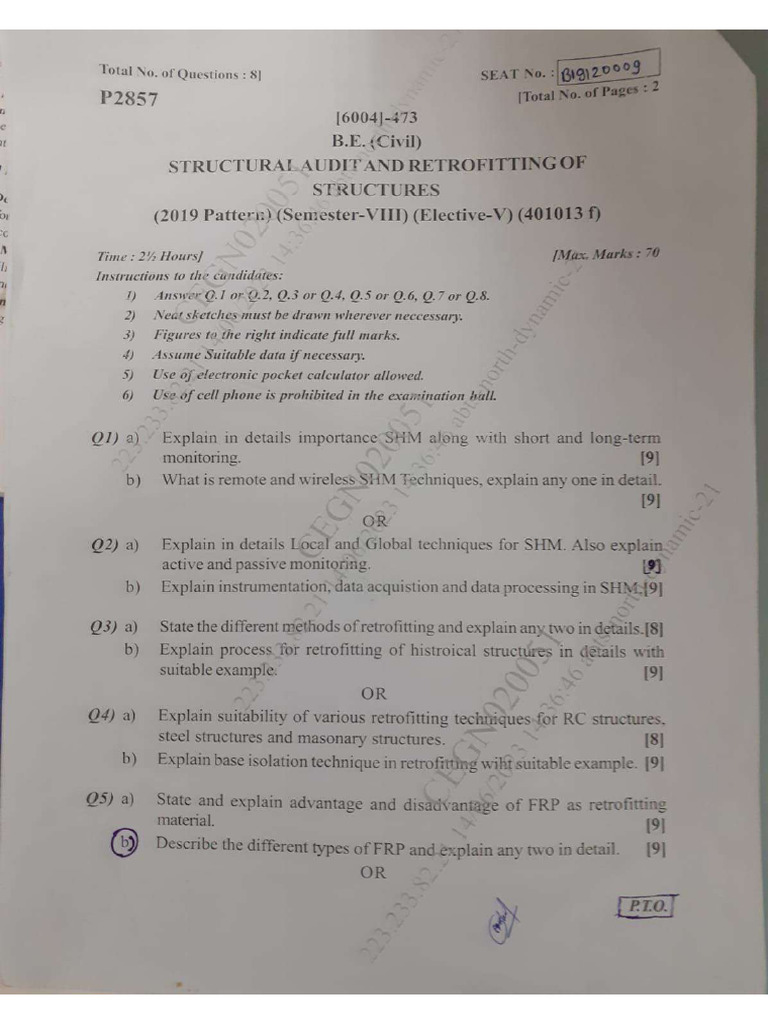 SARC Univeristy Question Paper-1 | PDF