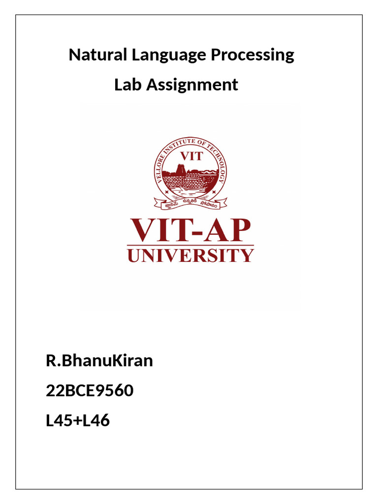 Natural Language Processing Lab 9 | PDF | Applied Mathematics ...
