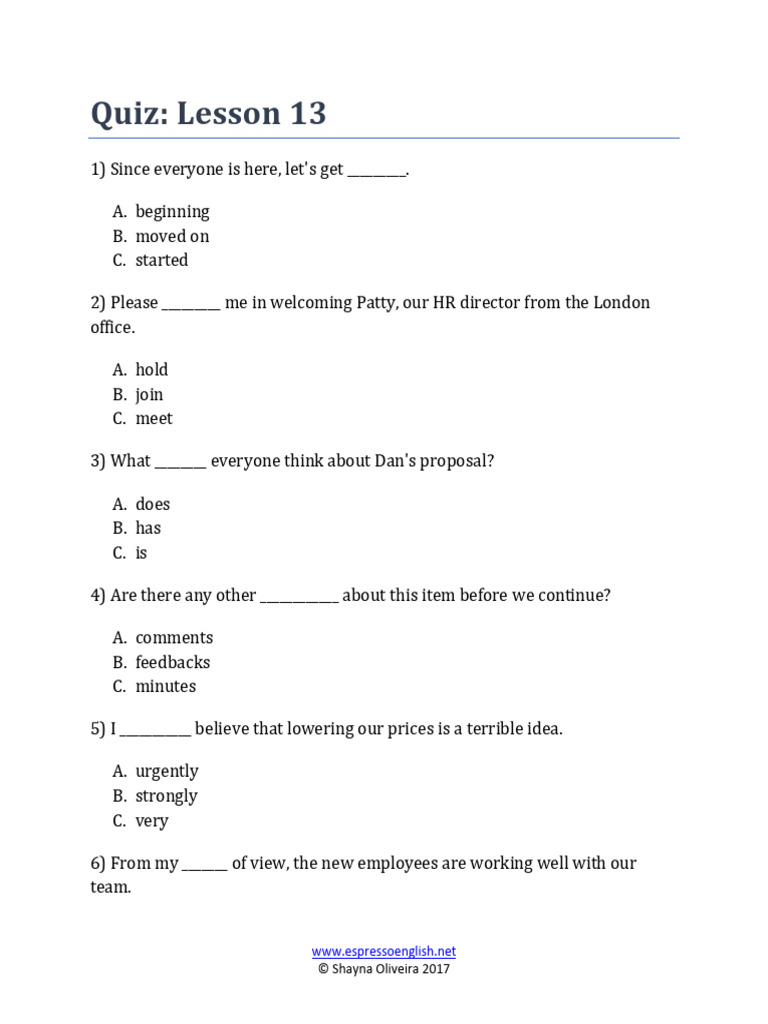 Lesson 13 - Meetings-Pages | PDF