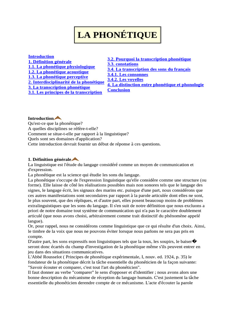 Introduction à la phonétique | PDF | Phonétique | Phonologie