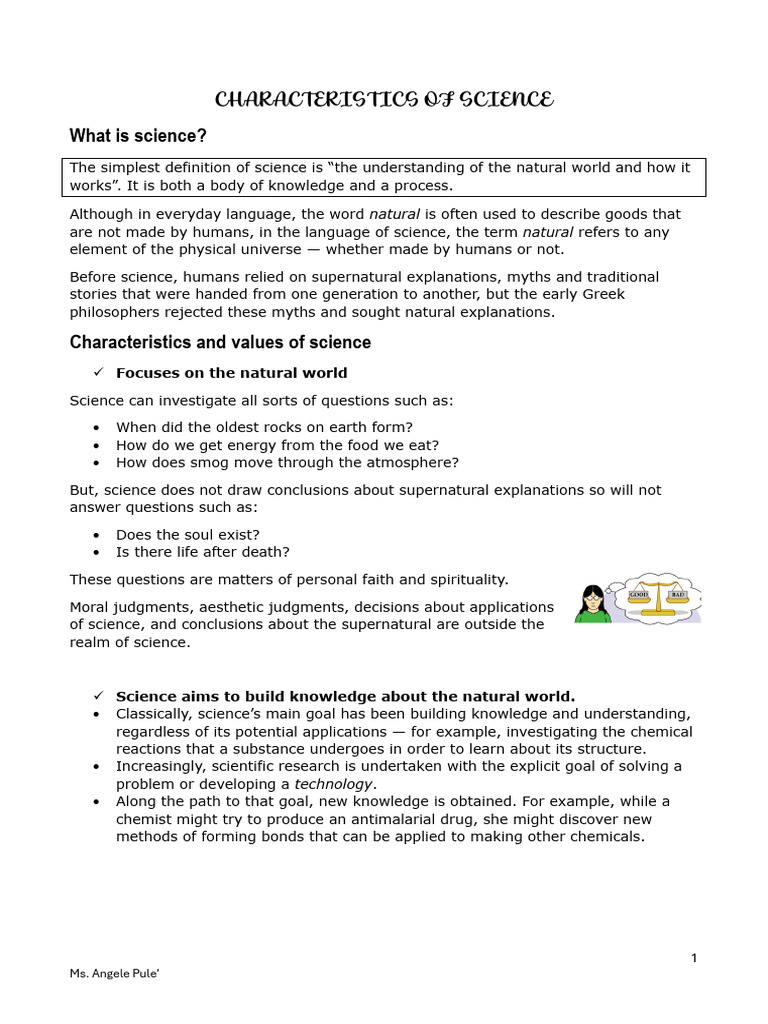 Characteristics of Science Explained | PDF | Science | James Watson