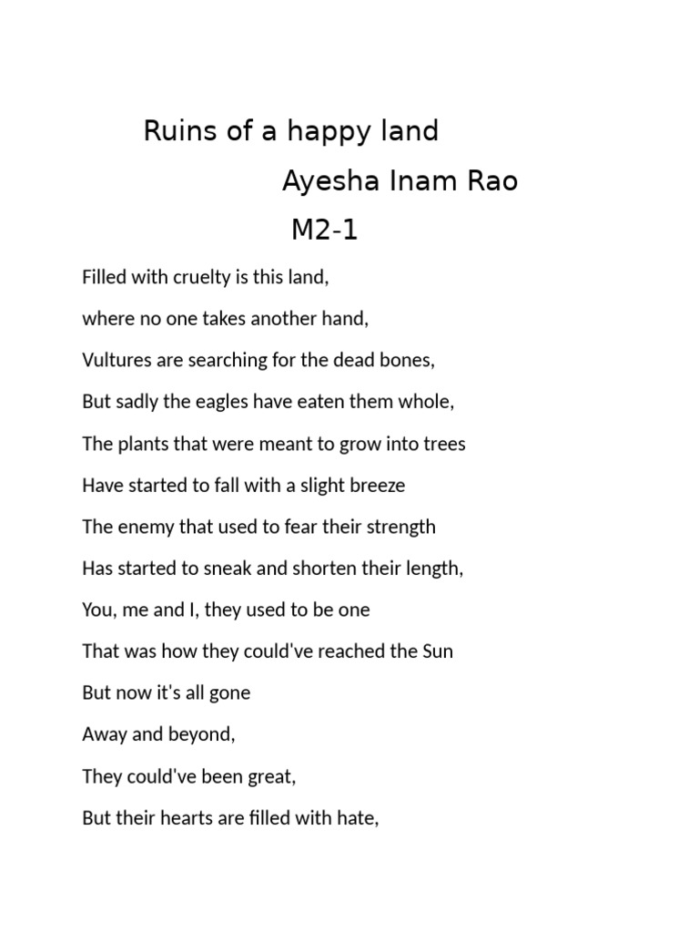 Ruins of A Happy Land | PDF