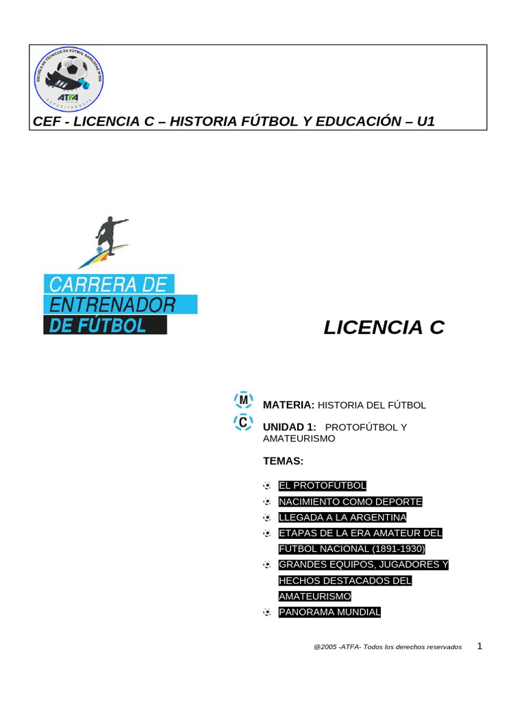Historia Del Fútbol | PDF | Asociación de Futbol | Deportes