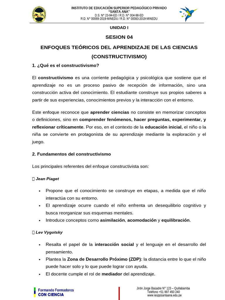 Constructivismo en la Enseñanza de Ciencias | PDF | Constructivismo ...