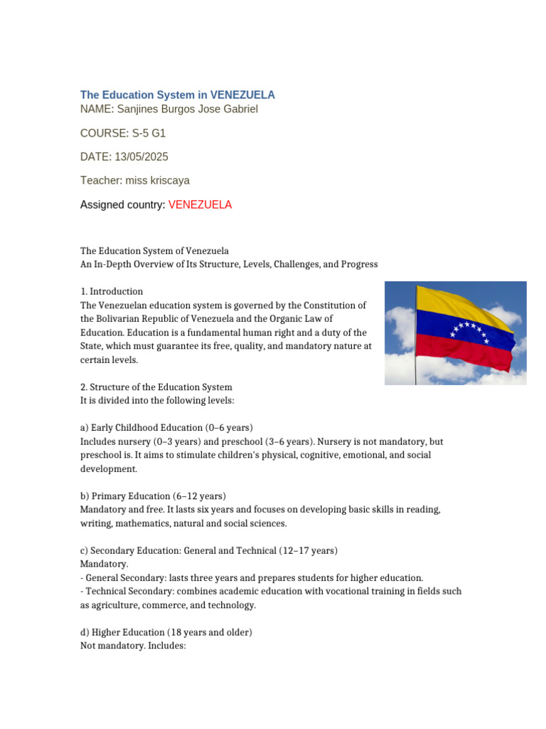 VENEZUELA Eududuwisoufejs Fbeifbesifjeidi | PDF | Venezuela | Academic ...