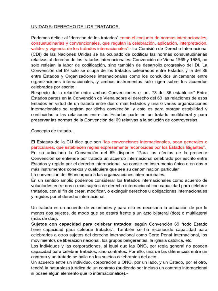 Derecho de los Tratados Internacionales | PDF | Tratado | Ley internacional
