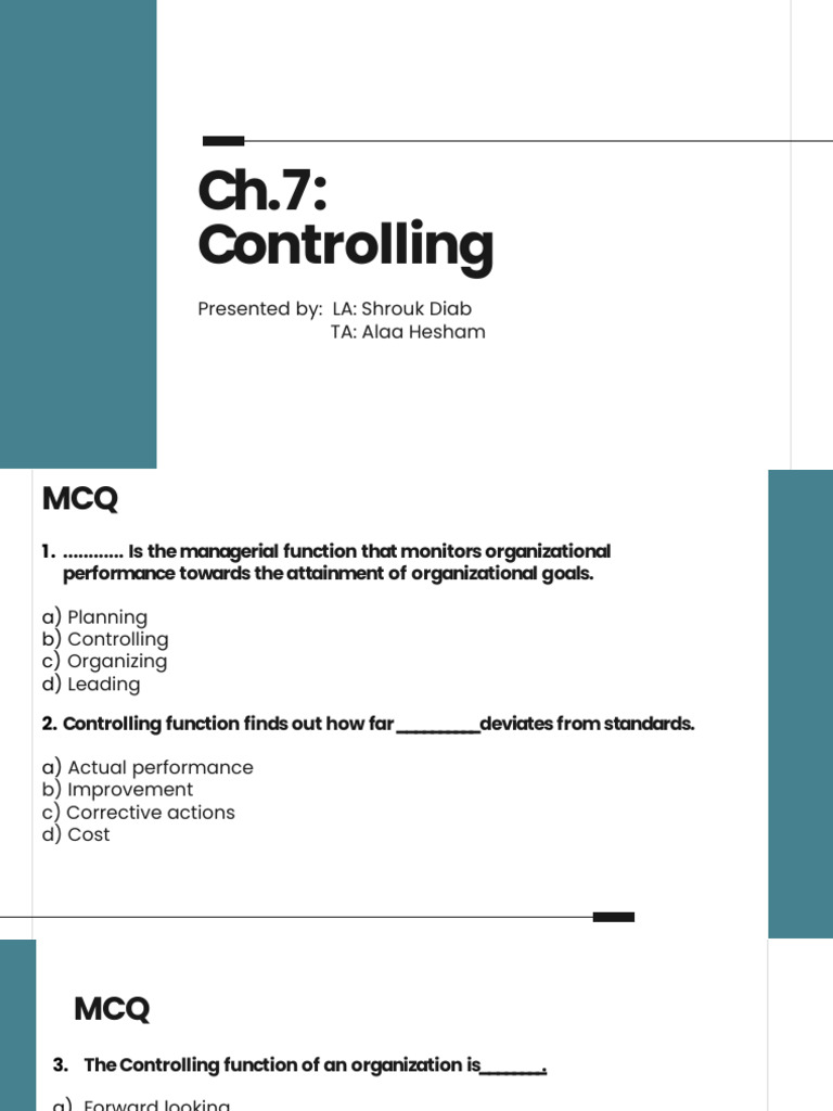 First Step in the Control Process | PDF | Business | Organizational ...