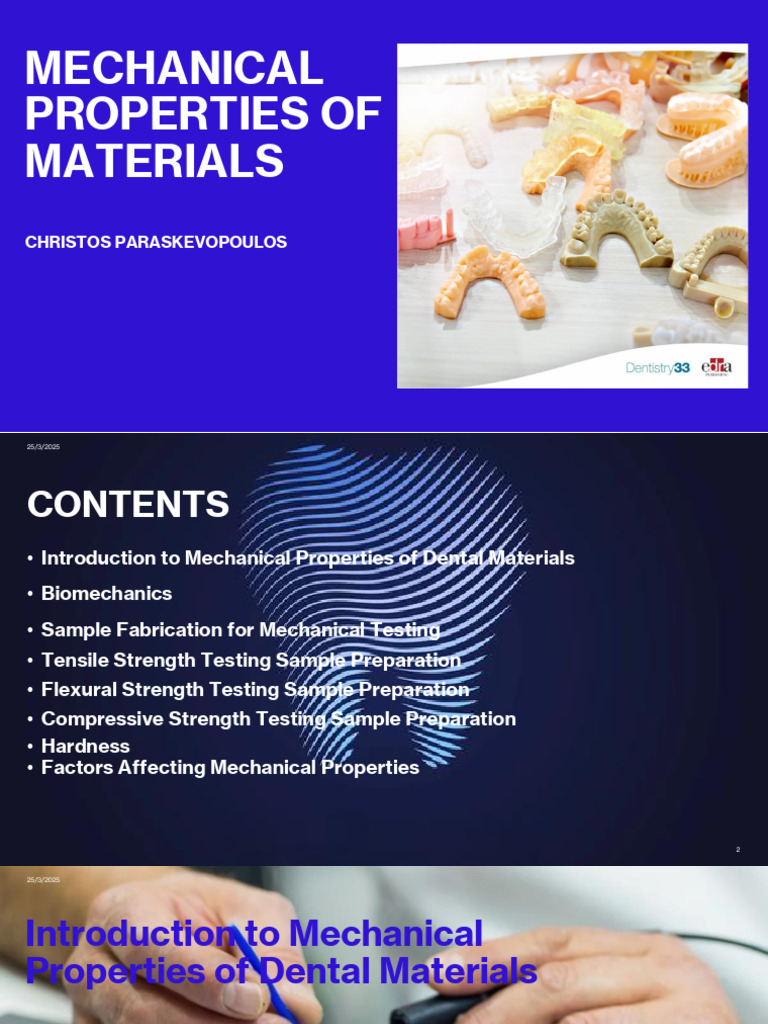 Mechanical Properties of Dental Materials | PDF | Hardness | Dental ...