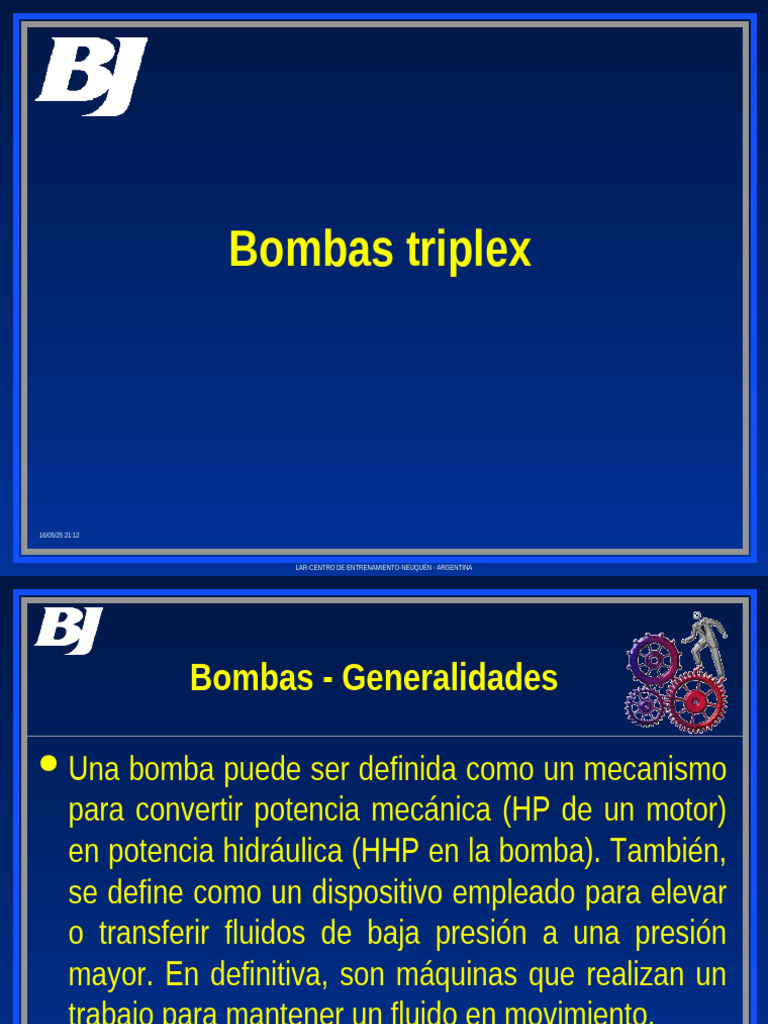 Bombas Triplex: Funcionamiento y Aplicaciones | PDF | Bomba | Pistón