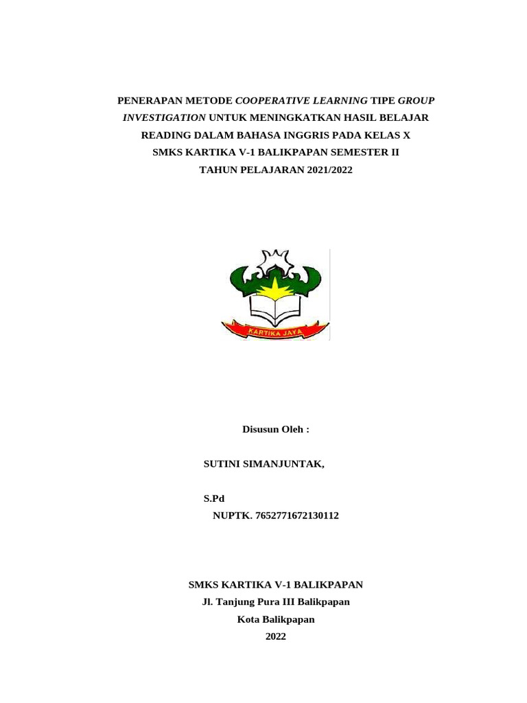 Penerapan Metode Cooperative Learning Ti | PDF