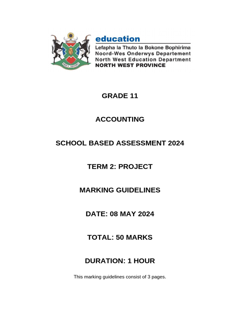 Grade 11 Accounting Term 2 Project Guide | PDF | Expense | Income Statement