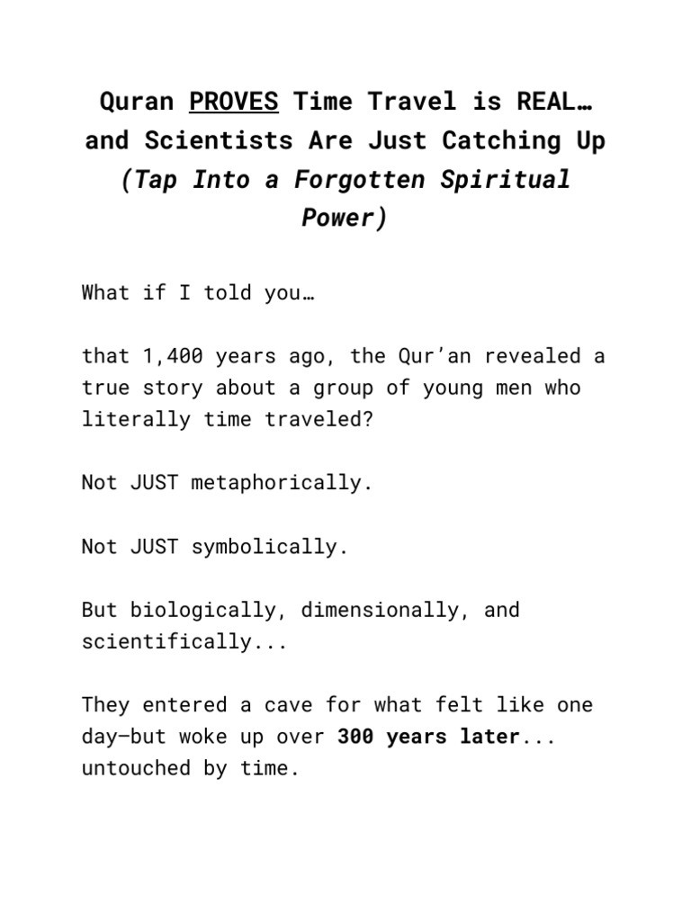 Quran PROVES Time Travel Is REAL and Scientists Are Just Catching Up