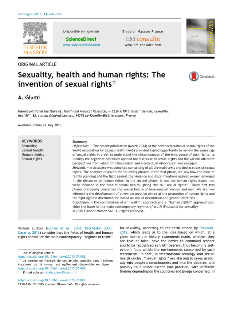 Sexual Rights: Health and Human Rights | PDF | Human Rights | Intimate ...