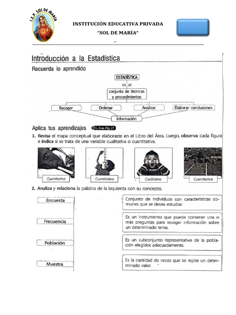 Práctica de Estadística para Cuarto Grado | PDF