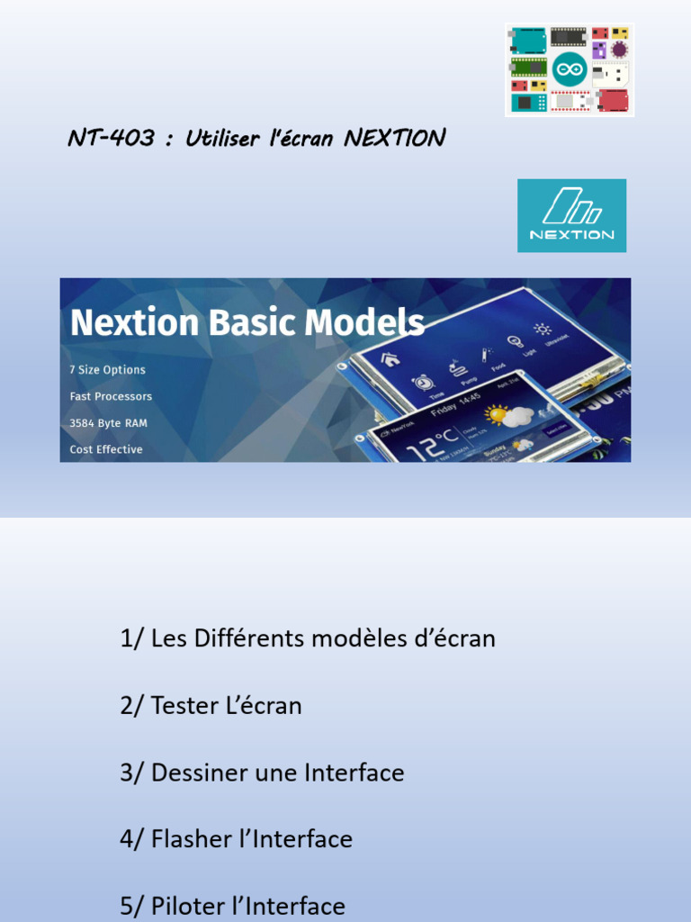 Utilisation de l'écran Nextion avec Arduino | PDF | Interface graphique ...