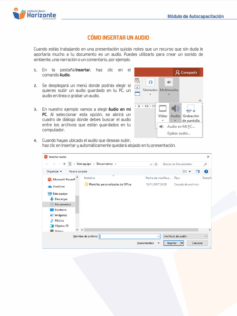 Cómo escuchar audio en PowerPoint | PDF | Software | Informática