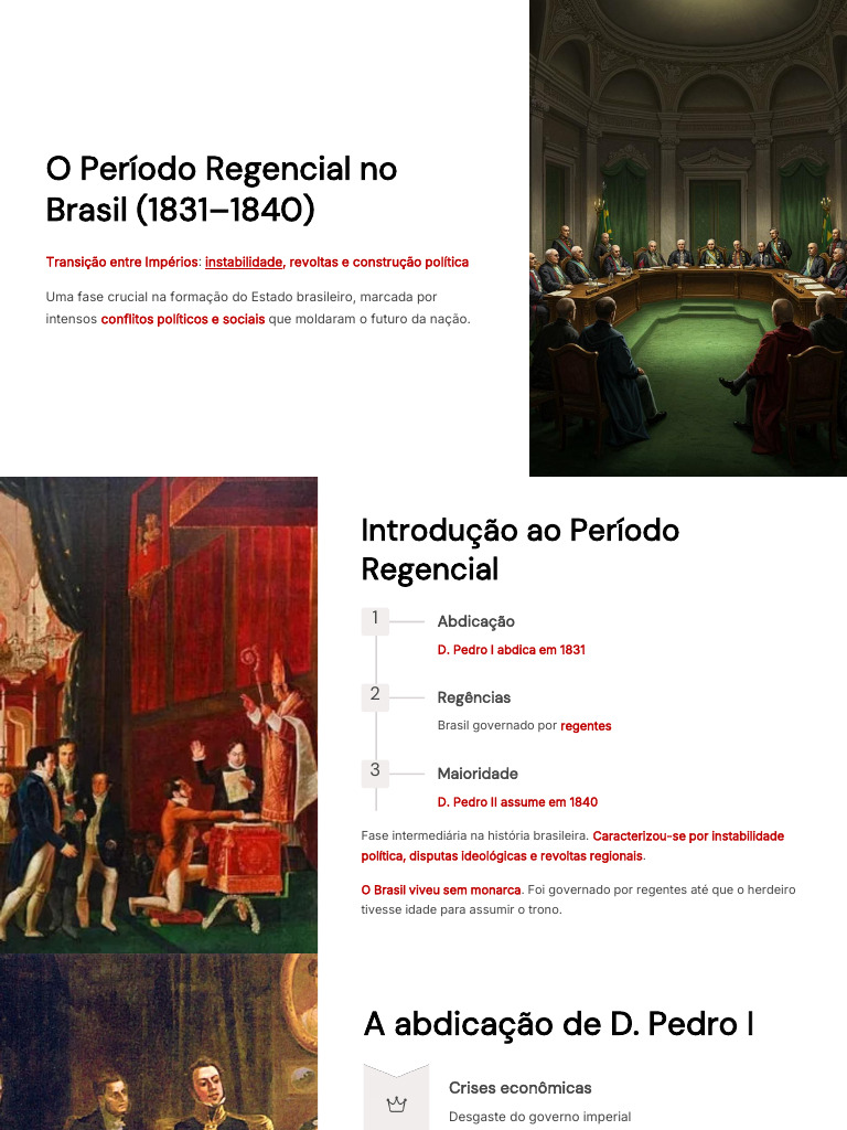 Período Regencial no Brasil: Conflitos e Mudanças | PDF | Brasil