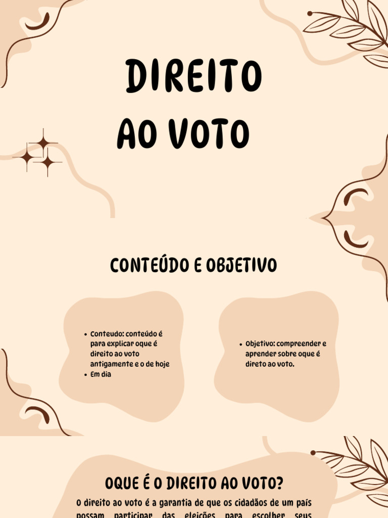 História e Importância do Direito ao Voto | PDF | Sufrágio feminino ...