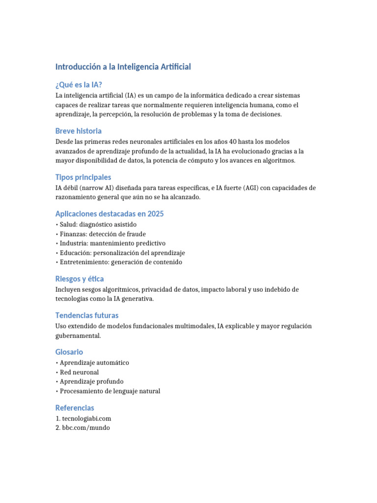 Introduccion A La Inteligencia Artificial | PDF