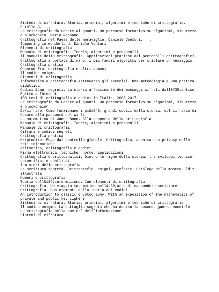 Libri Di Crittografia | PDF