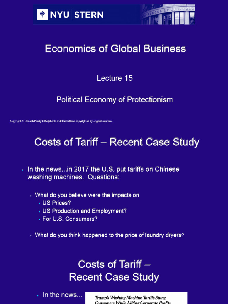 EGB Lecture Trade 6 Protection | PDF | Externality | Tariff
