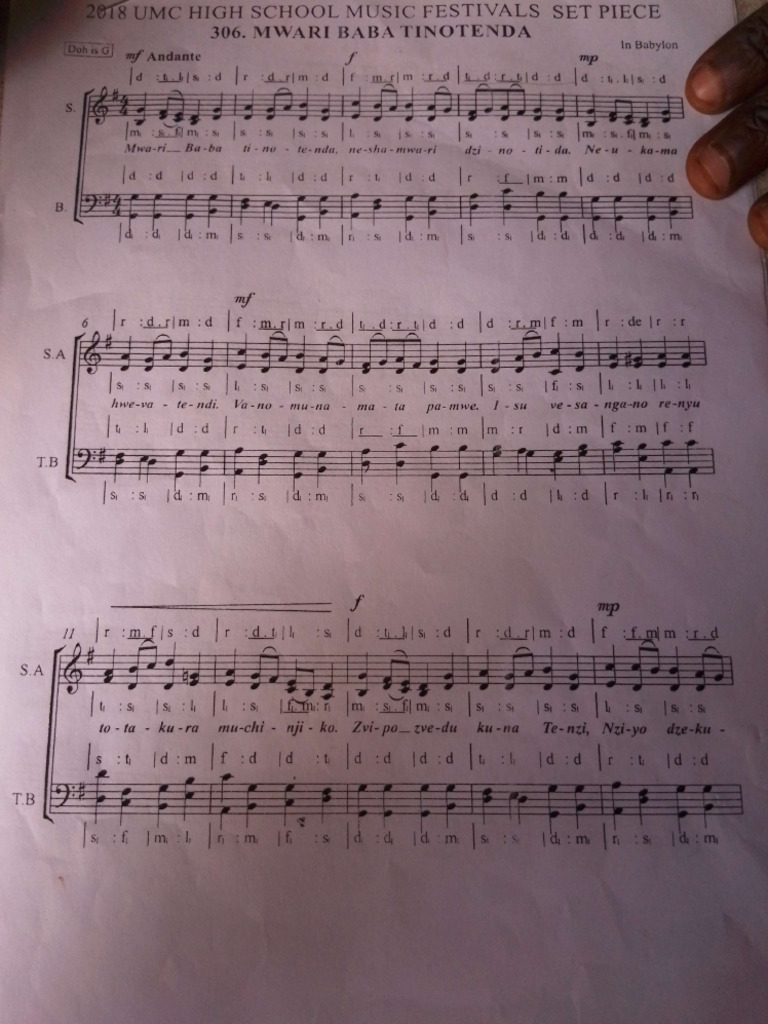 Mwari Baba Choir Set Piece | PDF
