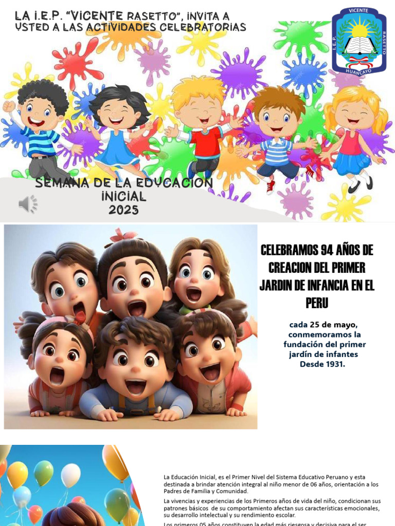 Semana de La Educacion Inicial | PDF | Educación de la primera infancia