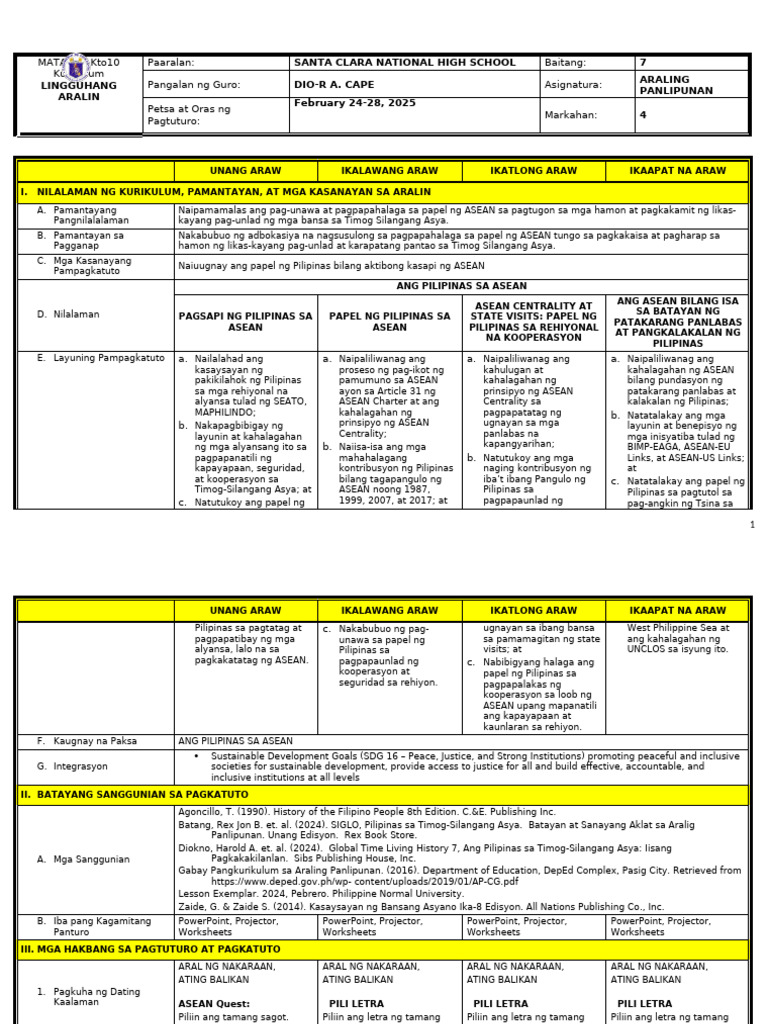AP7 Q4 Week 3 | PDF