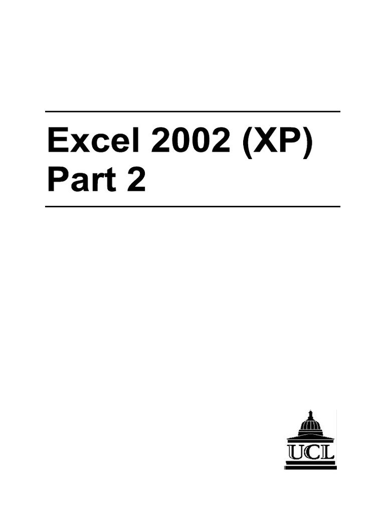 Excel 2002 Part 2 Workbook Guide | PDF | Microsoft Excel | Spreadsheet