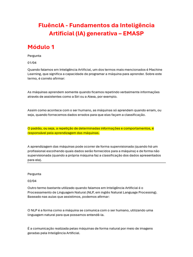 Fundamentos da Inteligência Artificial | PDF | Inteligência Artificial ...