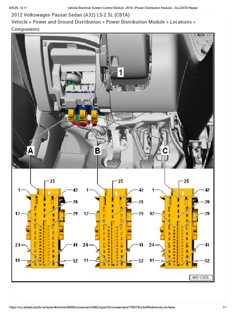 J519 Module Location in VW Passat | PDF