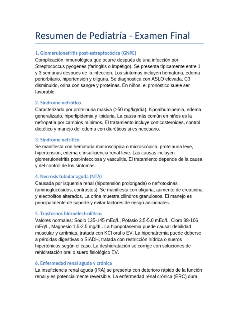 Resumen Pediatria Espanol Paraguay | PDF | Enfermedades y trastornos ...