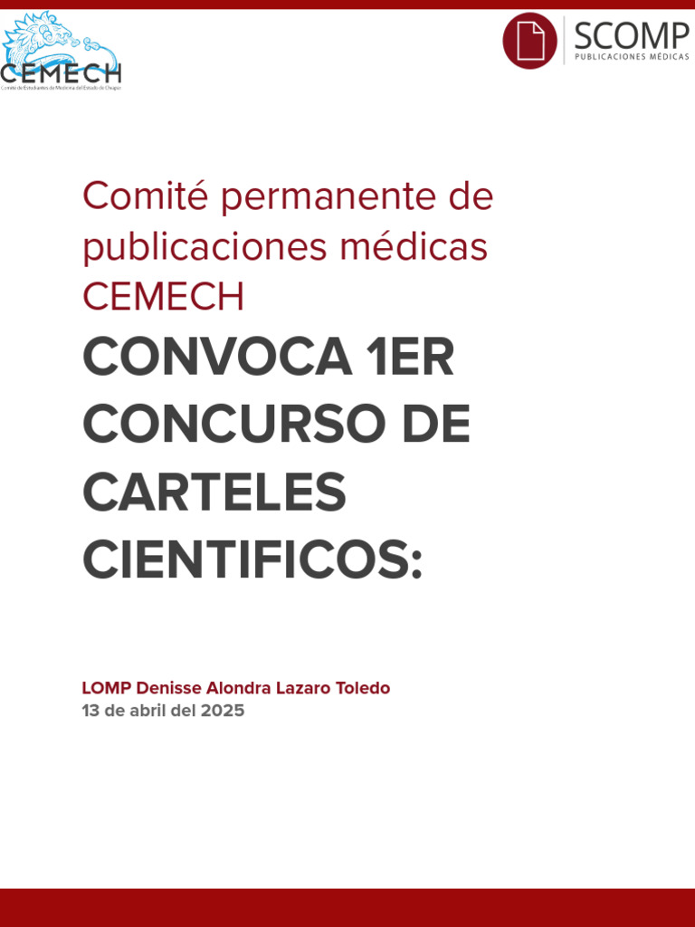 Concurso de Carteles Cientificos - SCOMP-CEMECH | PDF