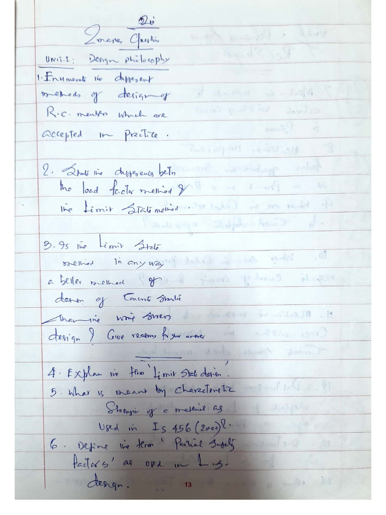 Questions Advance RCC | PDF