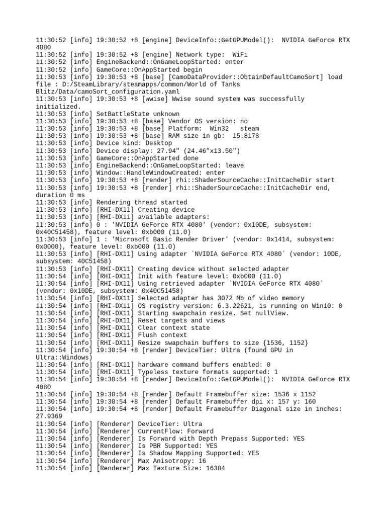 DavaProject: Game Initialization Log | PDF | Rendering (Computer ...