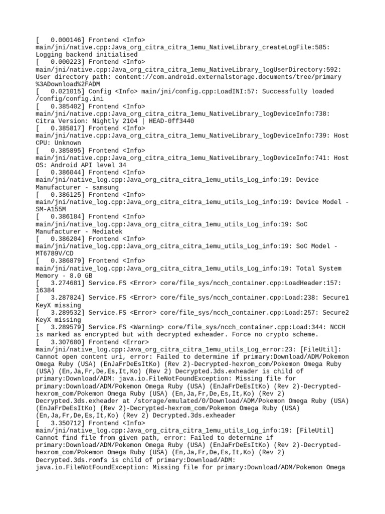 Citra Emulator Log Analysis for Android | PDF | Computing | Computer ...