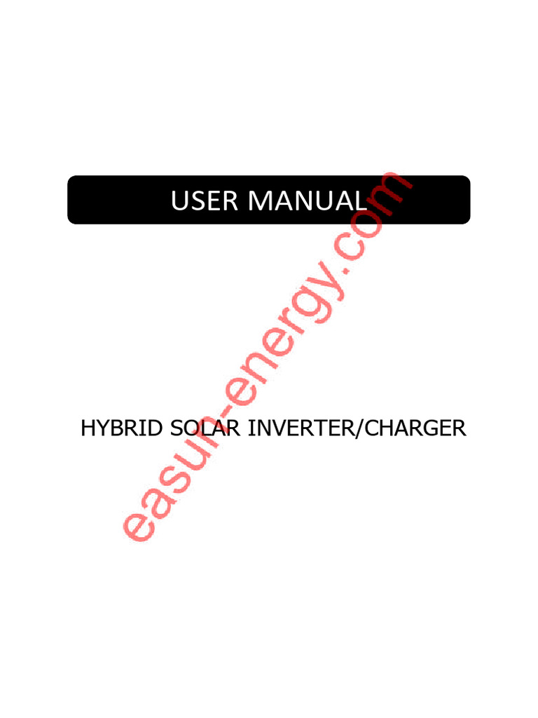 Hybrid Solar Inverter Charger Manual | PDF | Battery Charger | Power ...