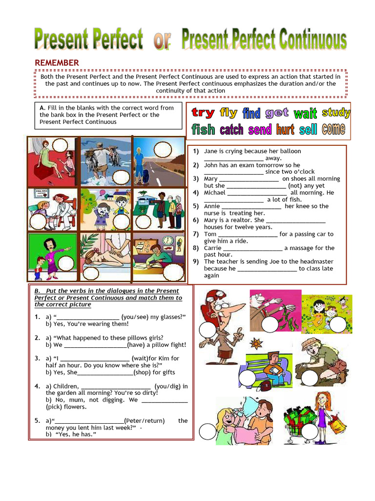 Present Perfect vs. Continuous Exercises | PDF