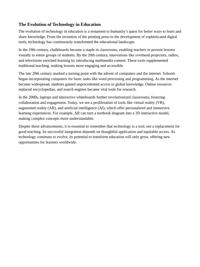 Evolution of Education | PDF