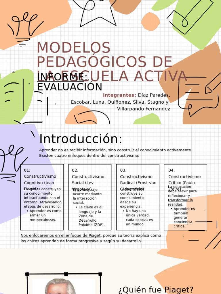 Modelos Pedagógicos de La Escuela Activa | PDF | Constructivismo ...