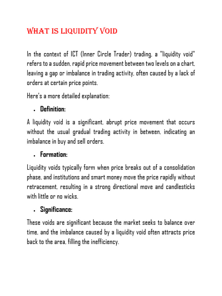 Understanding Liquidity Voids in Trading | PDF