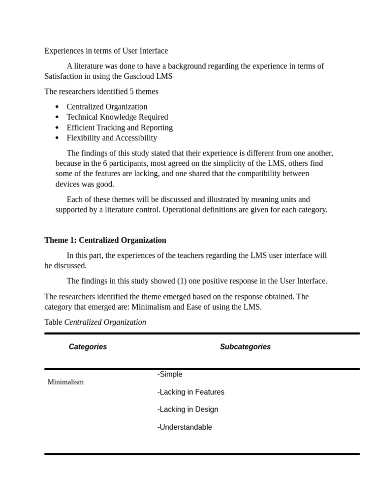 Experiences in Terms of User Interface | PDF | Usability | Graphical ...
